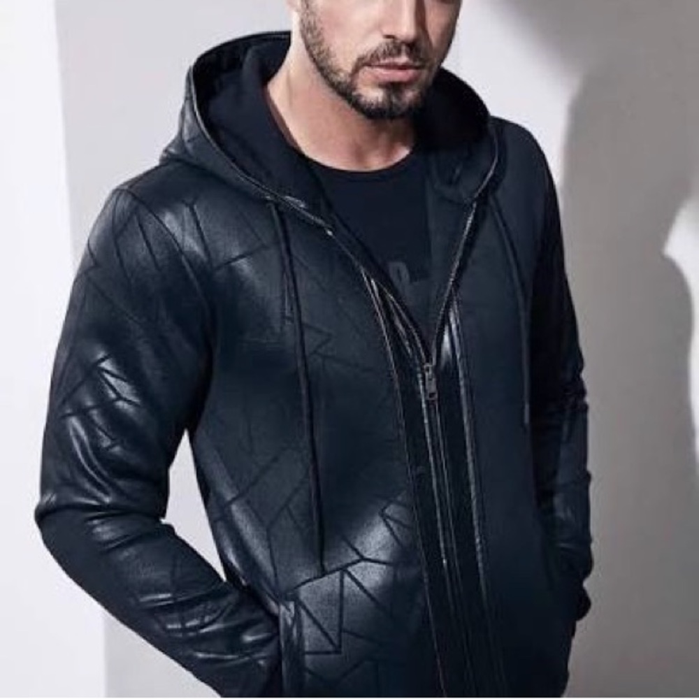 Saks Fifth Avenue Men's Black Quilted Hoodie Jacket